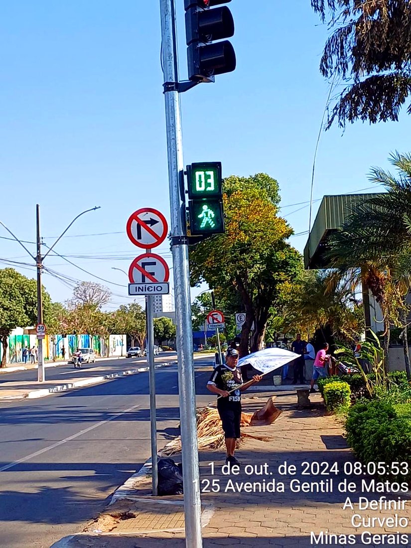 Sinalização de pedestre - serviço Onda Verde