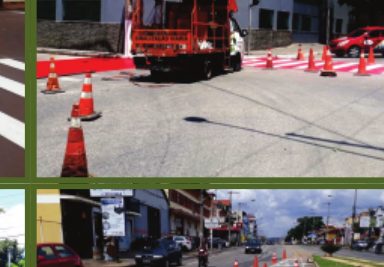 Caminhão para pintura termoplástica de vias